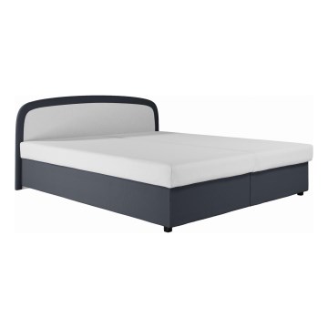 Gestoffeerd bed MALIA 160x200 met veerkernmatras en opbergruimte, grijs