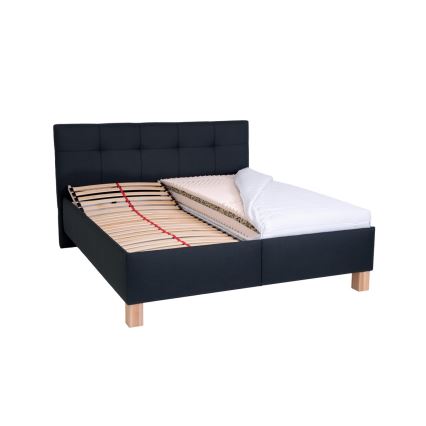 Gestoffeerd bed MARIA 160x200 cm met bergruimte, zonder matras, antraciet