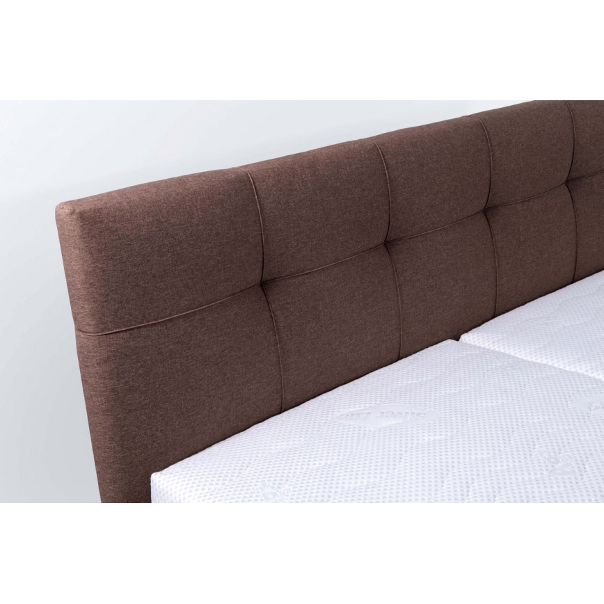 Gestoffeerd bed MARIA 180x200 cm, inclusief matras en ruime opbergruimte, bruin