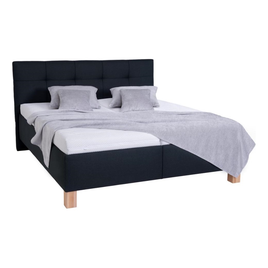 Gestoffeerd bed MARIA 180x200 cm met matras en opbergruimte, antraciet