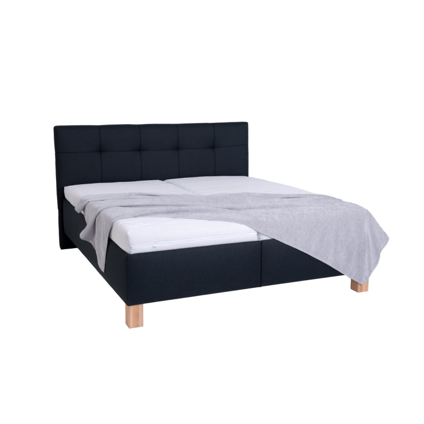 Gestoffeerd bed MARIA 180x200 cm met matras en opbergruimte, antraciet