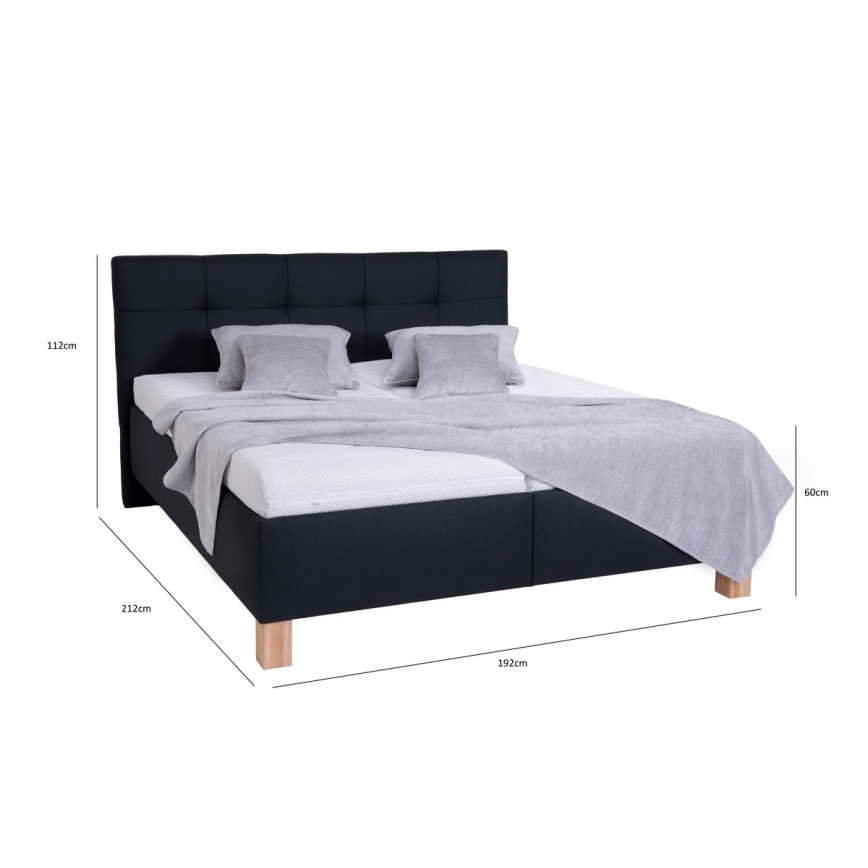 Gestoffeerd bed MARIA 180x200 cm met matras en opbergruimte, antraciet