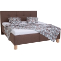 Gestoffeerd bed MARIA 180x200 cm met matras en opbergruimte, bruin