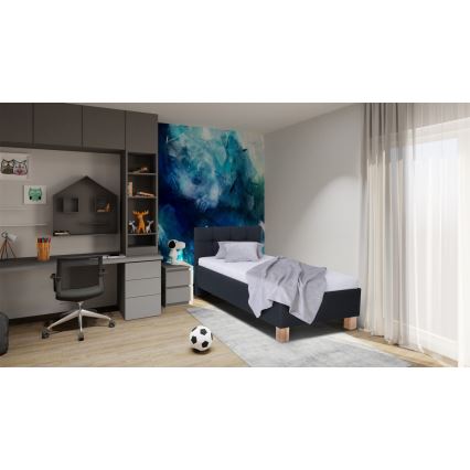 Gestoffeerd bed met matras en opbergruimte MARIA ONE 90x200 cm antraciet