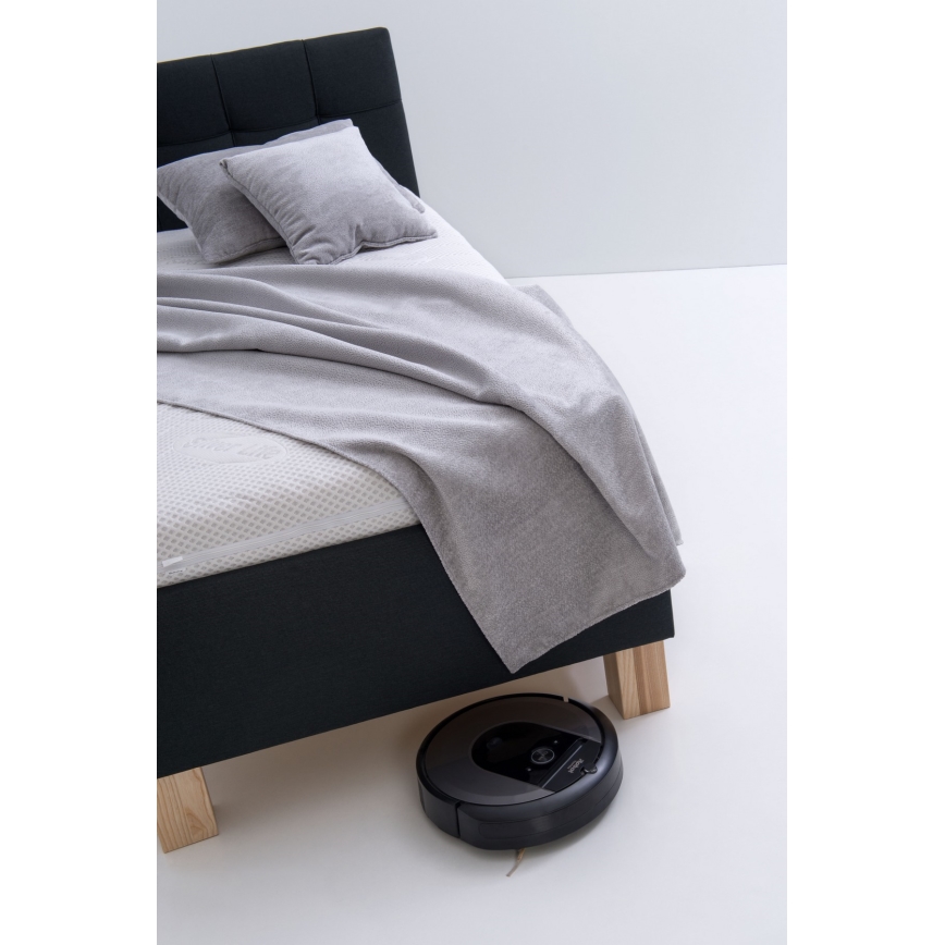 Gestoffeerd bed met matras en opbergruimte MARIA ONE 90x200 cm antraciet
