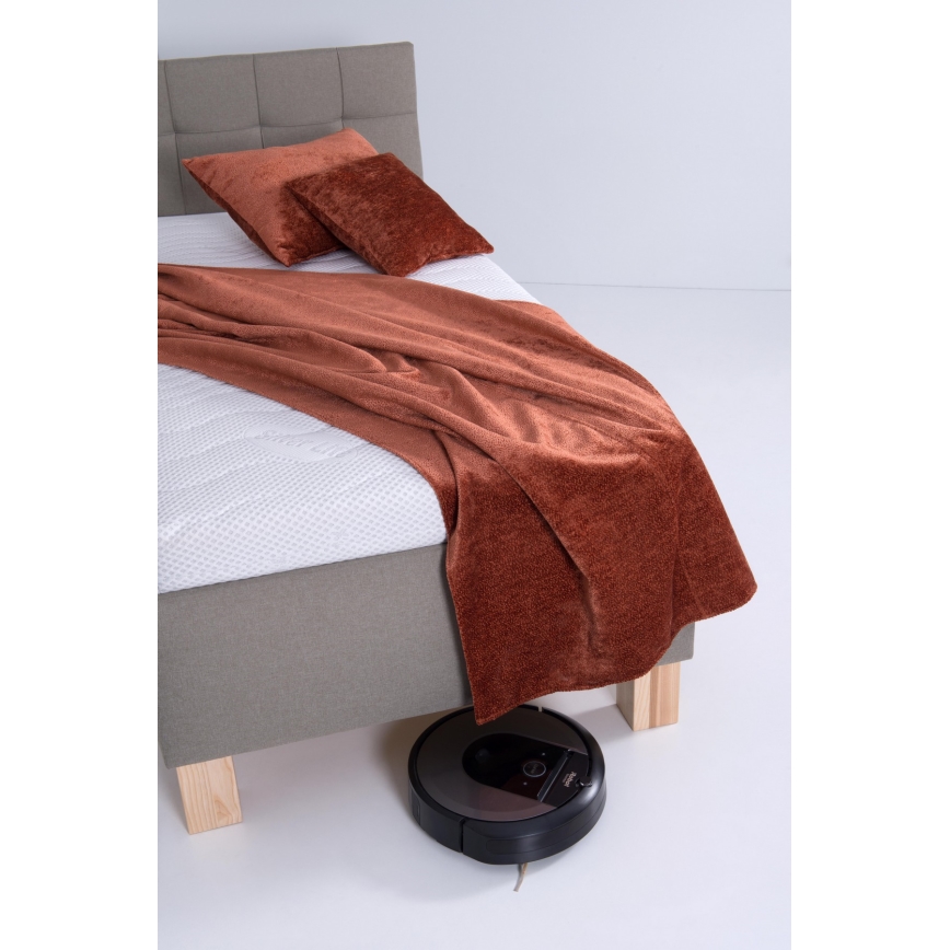 Gestoffeerd bed met matras en opbergruimte MARIA ONE 90x200 cm taupe
