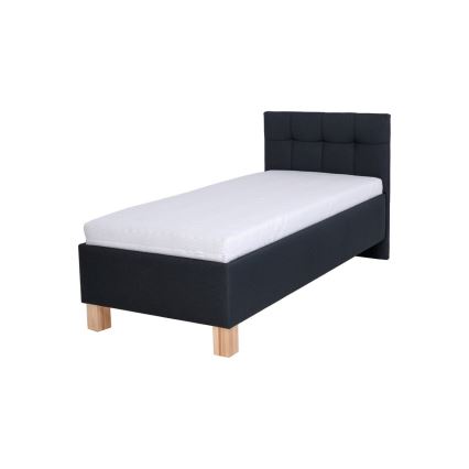 Gestoffeerd bed MARIA ONE 90x200 cm met opbergruimte, zonder matras, antraciet