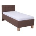 Gestoffeerd bed MARIA ONE 90x200 cm met opbergruimte, zonder matras, bruin