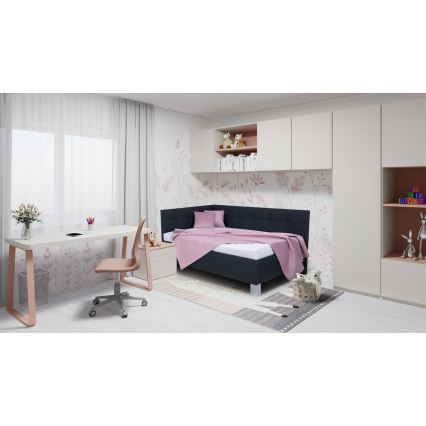 Gestoffeerd bed met matras en opbergruimte MARIA PETITE 120x200 cm antraciet