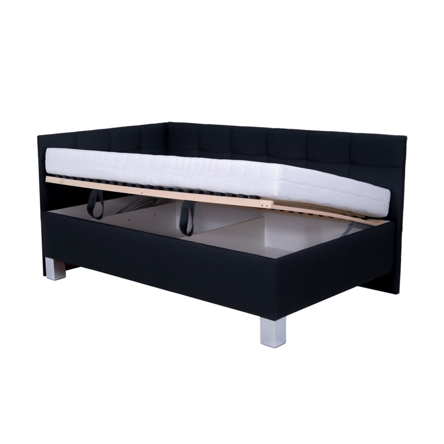 Gestoffeerd bed met matras en opbergruimte MARIA PETITE 120x200 cm antraciet