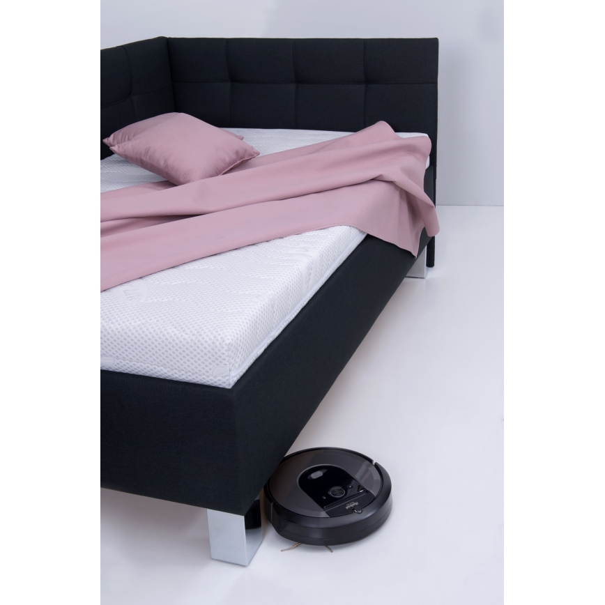 Gestoffeerd bed met matras en opbergruimte MARIA PETITE 120x200 cm antraciet
