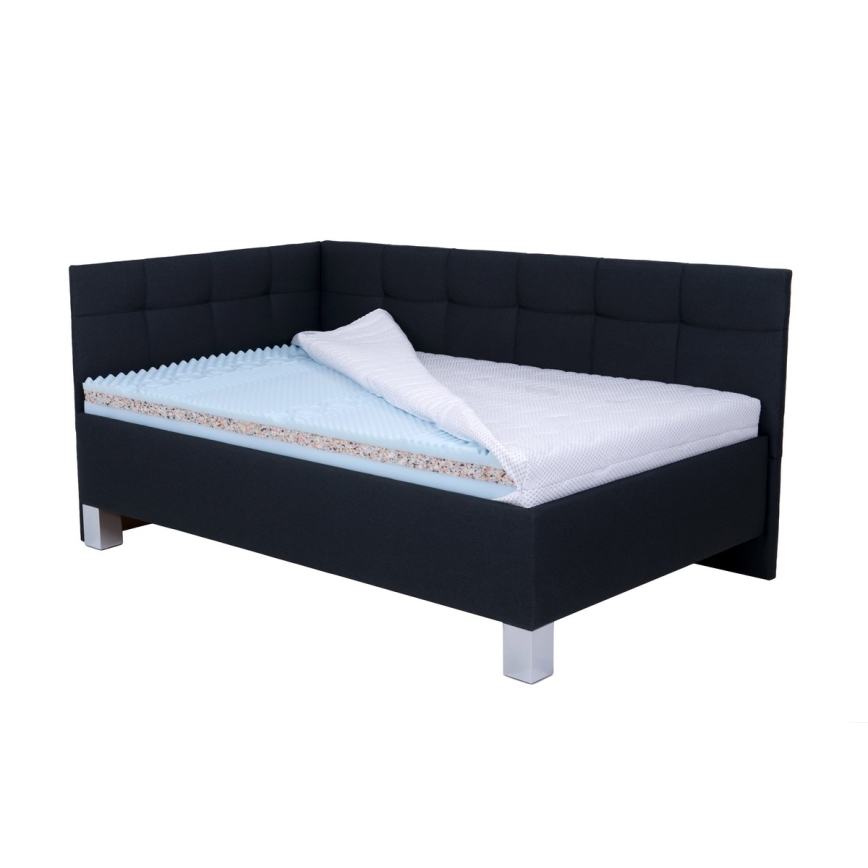 Gestoffeerd bed met matras en opbergruimte MARIA PETITE 120x200 cm antraciet