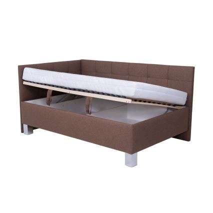 Gestoffeerd bed met matras en opbergruimte MARIA PETITE 120x200 cm bruin