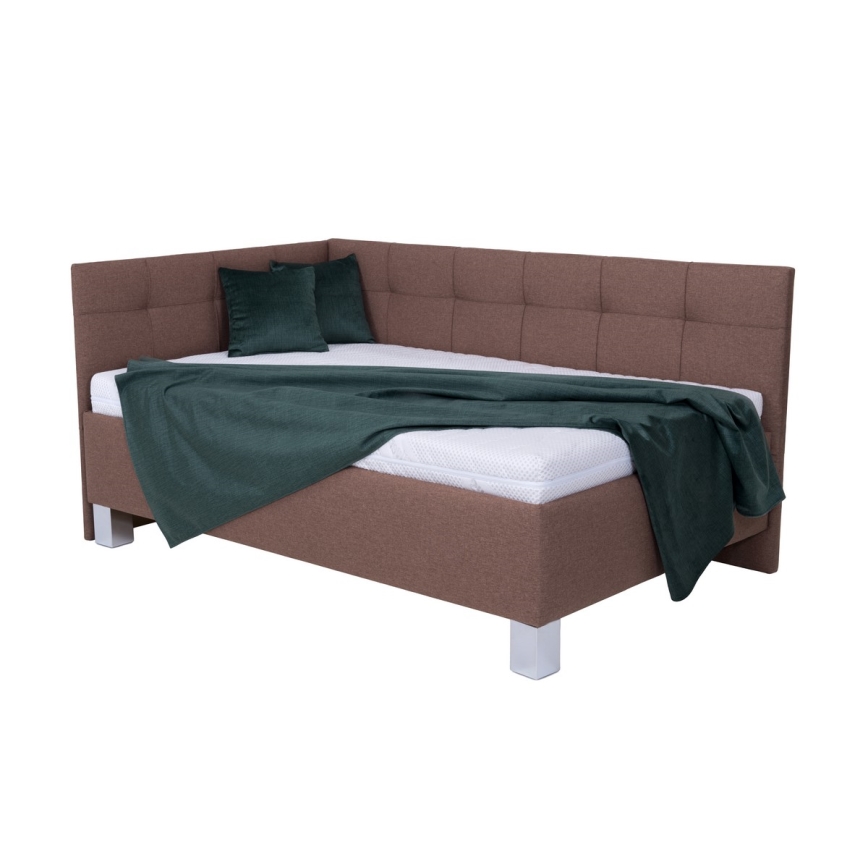 Gestoffeerd bed met matras en opbergruimte MARIA PETITE 120x200 cm bruin