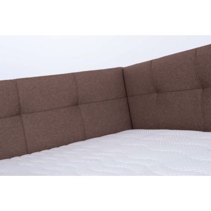 Gestoffeerd bed MARIA PETITE 120x200 cm met opbergruimte, zonder matras, bruin