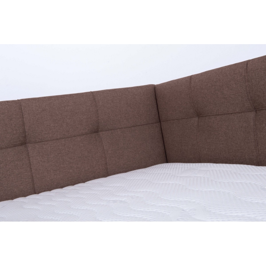 Gestoffeerd bed MARIA PETITE 120x200 cm met opbergruimte, zonder matras, bruin