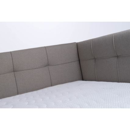 Gestoffeerd bed MARIA PETITE 120x200 cm met opbergruimte, zonder matras, taupe