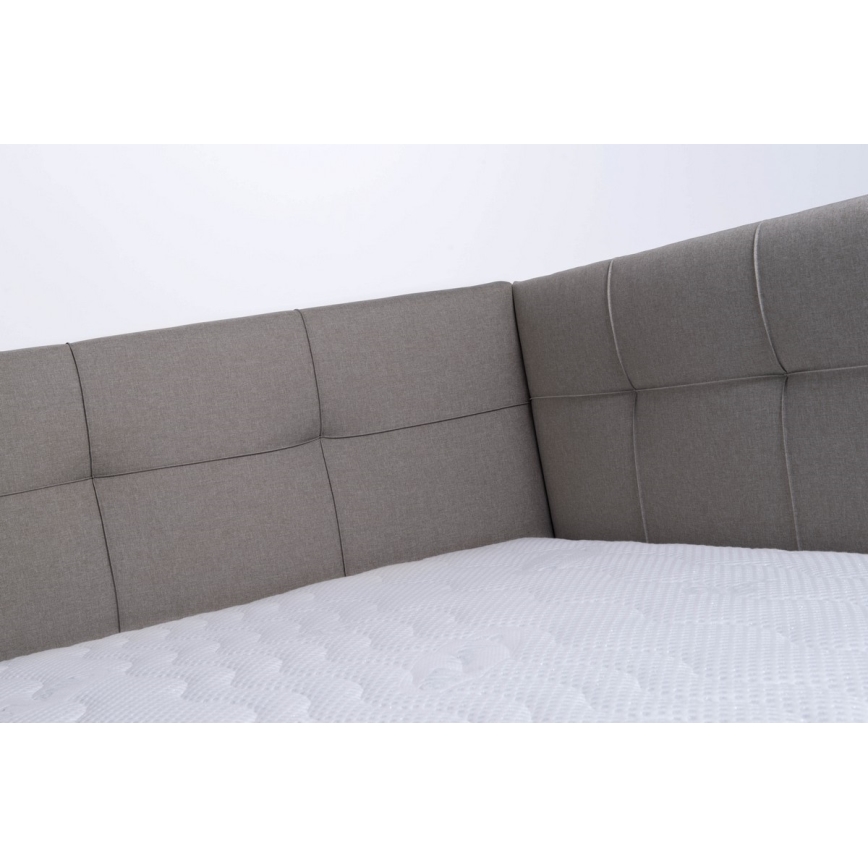 Gestoffeerd bed MARIA PETITE 120x200 cm met opbergruimte, zonder matras, taupe