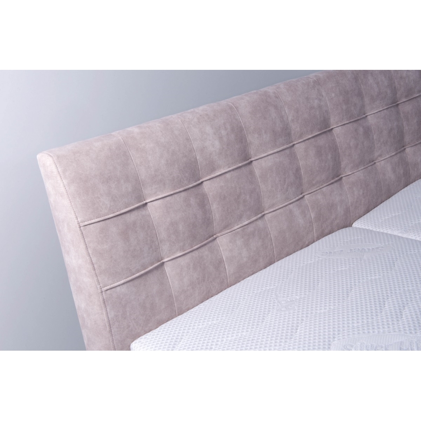 Gestoffeerd bed met bergruimte zonder matras VIOLET 180x200 cm beige