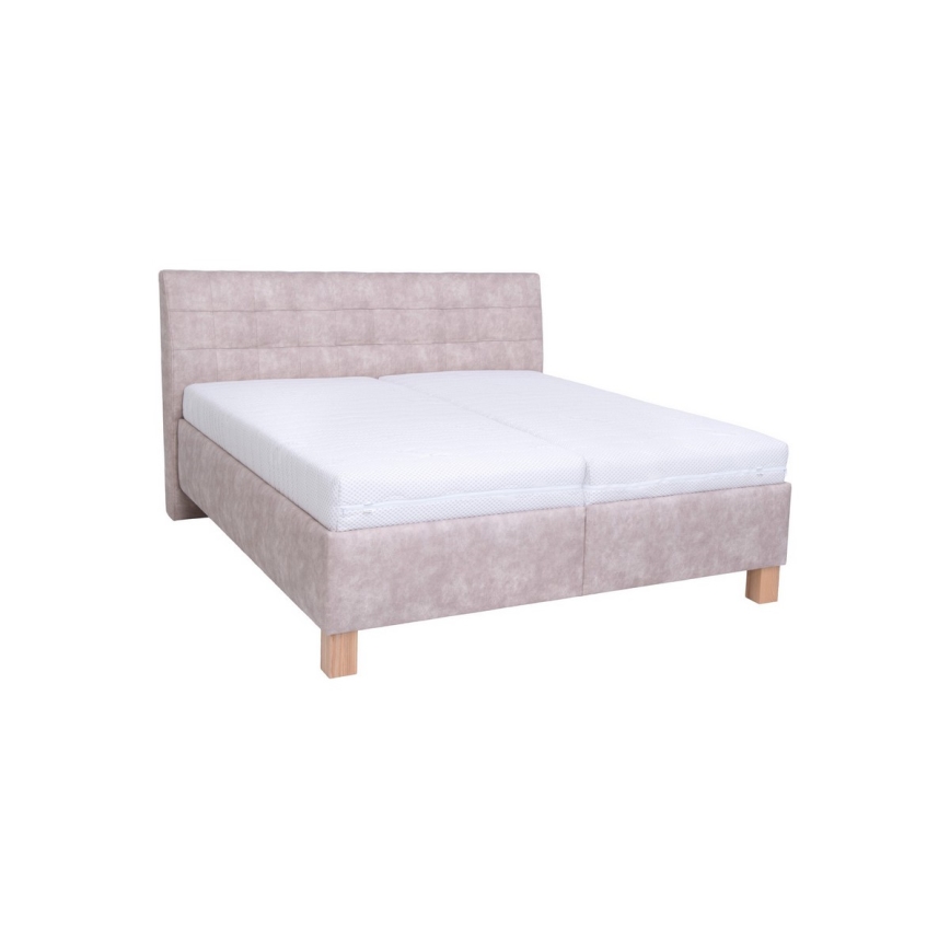 Gestoffeerd bed met bergruimte zonder matras VIOLET 180x200 cm beige