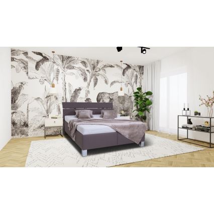 Gestoffeerd bed met een opslagruimte zonder matras ALIS 160x200 cm bruin