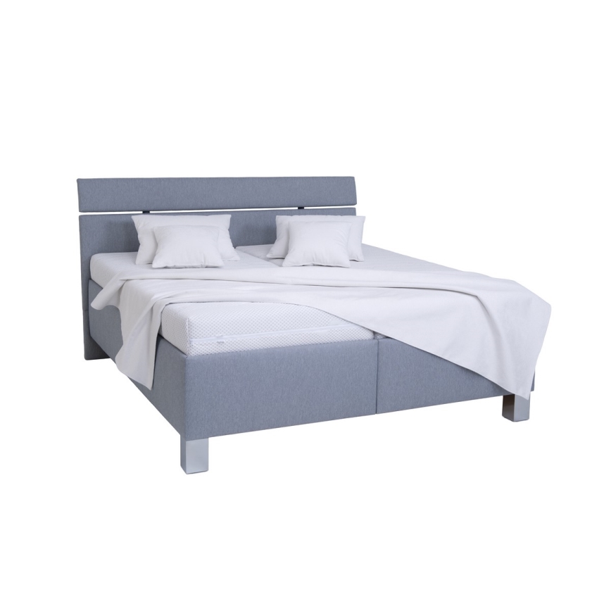 Gestoffeerd bed met een opslagruimte zonder matras ALIS 160x200 cm lichtgrijs