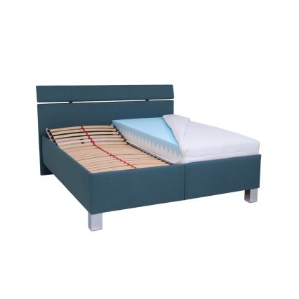 Gestoffeerd bed met een opslagruimte zonder matras ALIS 160x200 cm petrolblauw
