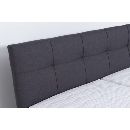 Gestoffeerd bed met een opslagruimte zonder matras MARIA 160x200 cm grijs