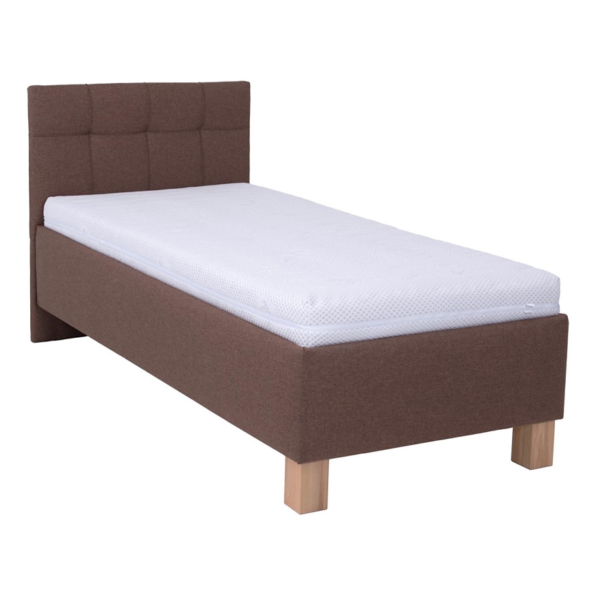 Gestoffeerd bed met een opslagruimte zonder matras MARIA ONE 90x200 cm bruin
