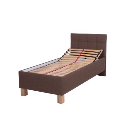 Gestoffeerd bed met een opslagruimte zonder matras MARIA ONE 90x200 cm bruin