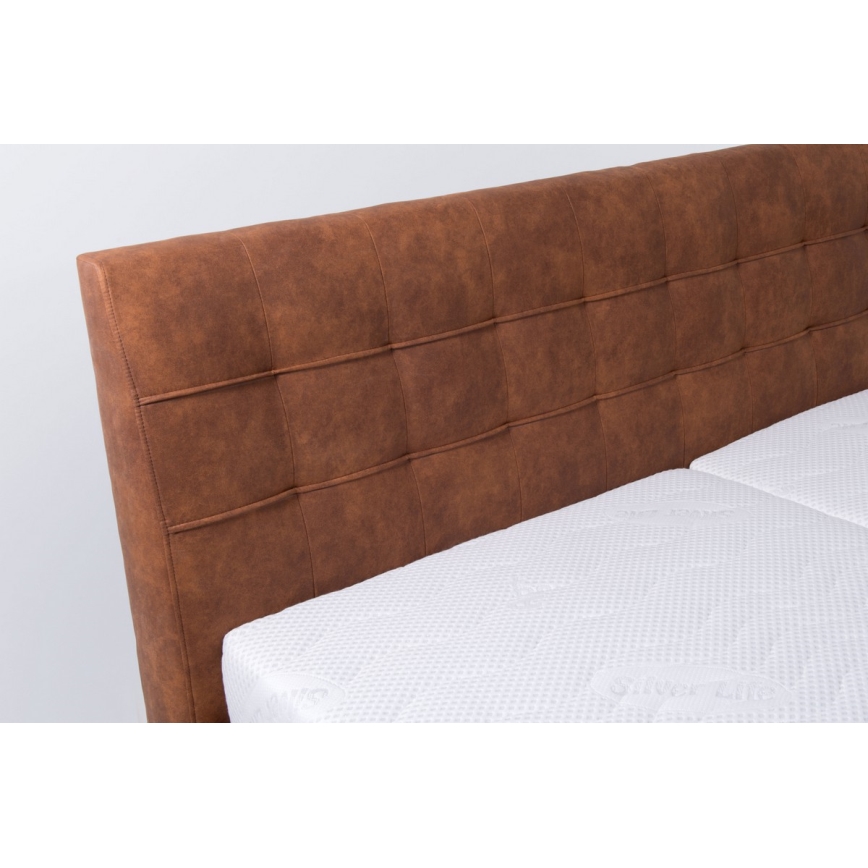 Gestoffeerd bed met een opslagruimte zonder matras VIOLET 160x200 cm cognac bruin