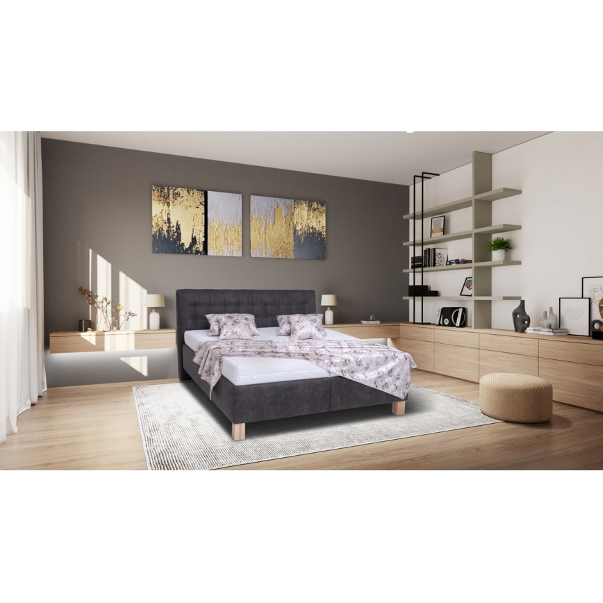 Gestoffeerd bed met een opslagruimte zonder matras VIOLET 160x200 cm donkerbruin