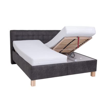 Gestoffeerd bed met een opslagruimte zonder matras VIOLET 160x200 cm donkerbruin