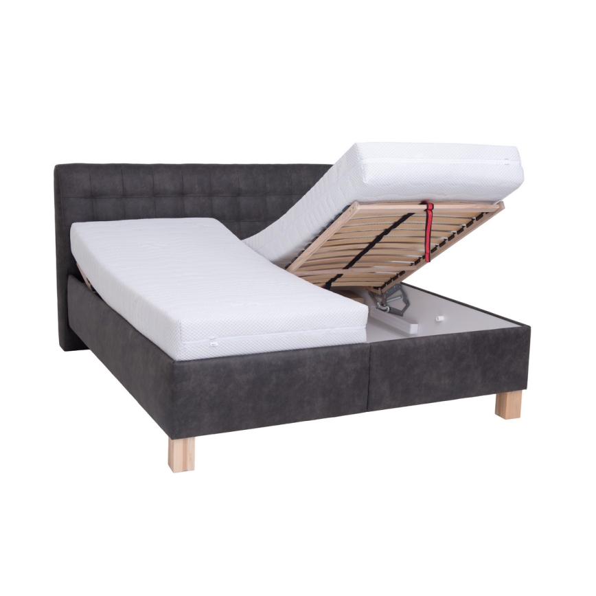 Gestoffeerd bed met een opslagruimte zonder matras VIOLET 160x200 cm donkerbruin