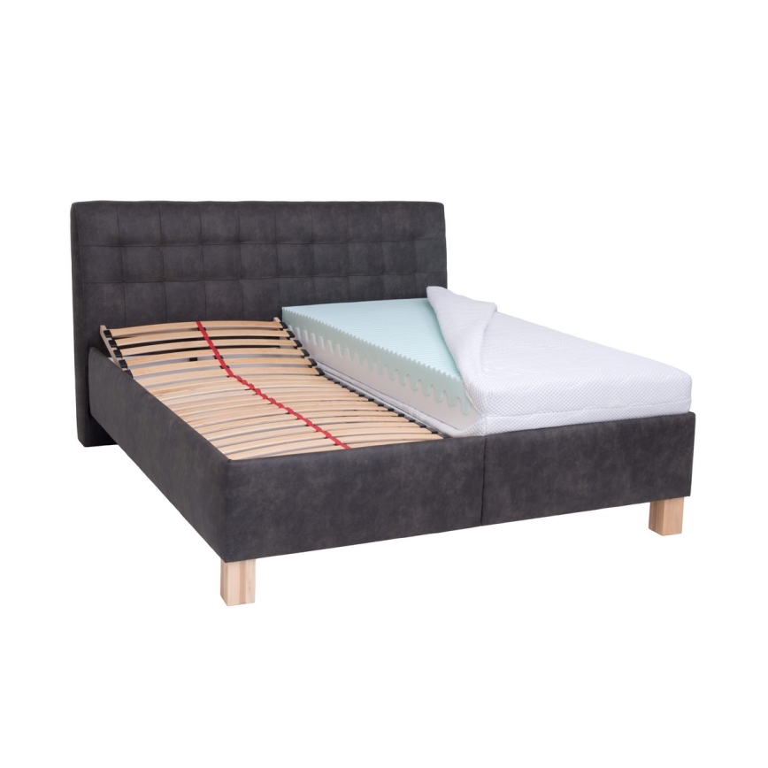 Gestoffeerd bed met een opslagruimte zonder matras VIOLET 160x200 cm donkerbruin