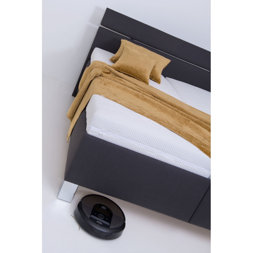 Gestoffeerd bed met matras en opbergruimte ALIS 180x200 cm antraciet