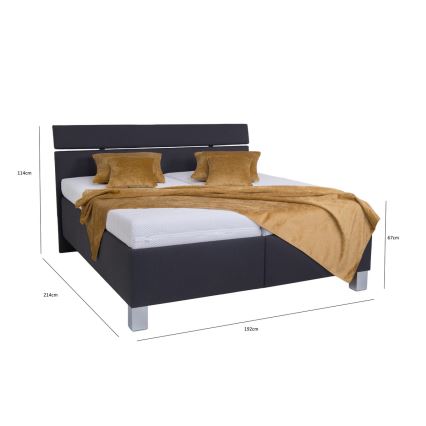Gestoffeerd bed met matras en opbergruimte ALIS 180x200 cm antraciet