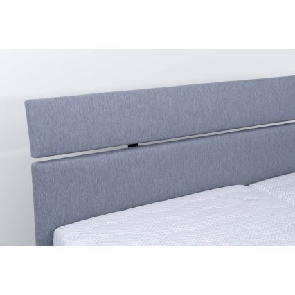 Gestoffeerd bed met matras en opbergruimte ALIS 180x200 cm lichtgrijs