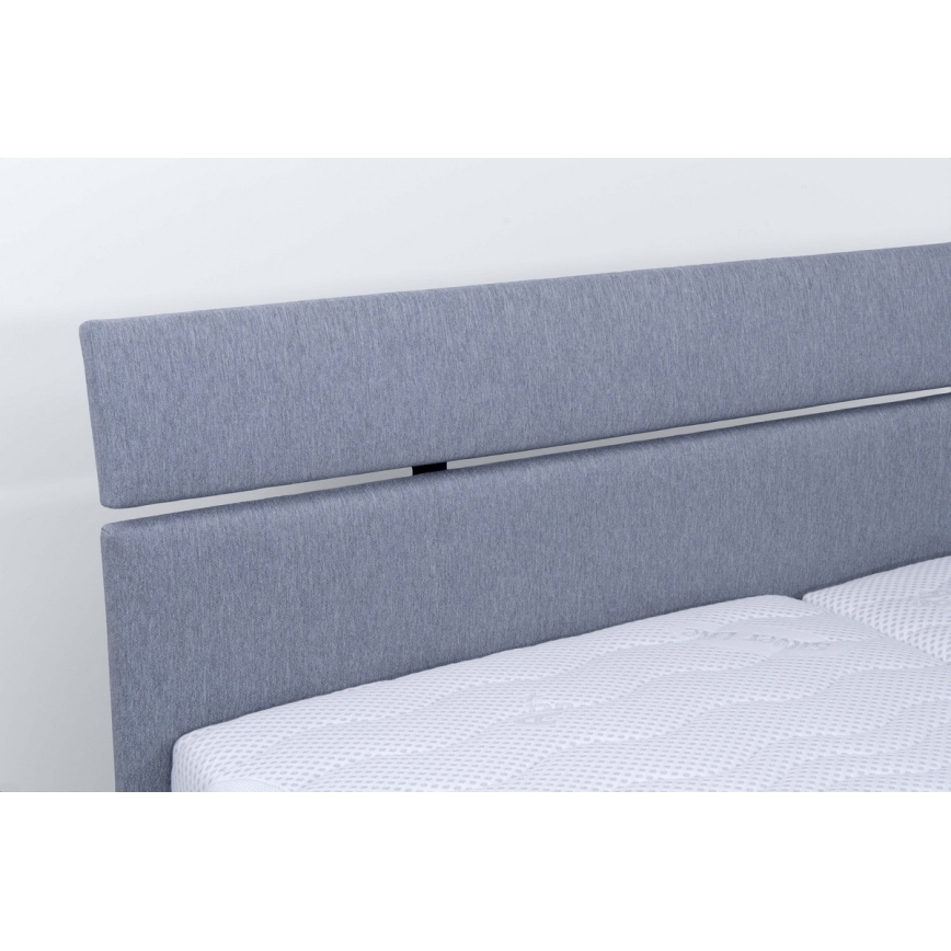 Gestoffeerd bed met matras en opbergruimte ALIS 180x200 cm lichtgrijs