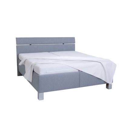Gestoffeerd bed met matras en opbergruimte ALIS 180x200 cm lichtgrijs