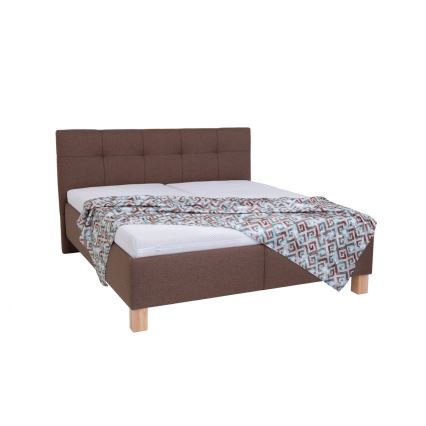 Gestoffeerd bed met matras en opbergruimte MARIA 160x200 cm bruin
