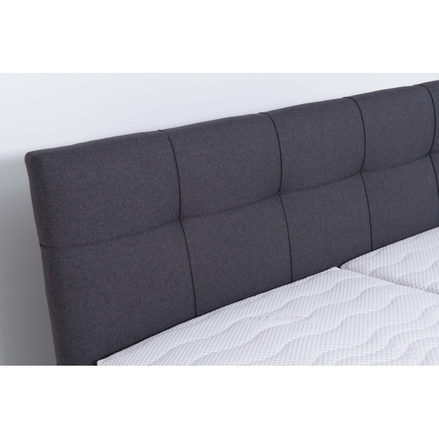 Gestoffeerd bed met matras en opbergruimte MARIA 160x200 cm grijs