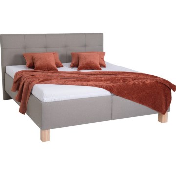 Gestoffeerd bed met matras en opbergruimte MARIA 180x200 cm taupe