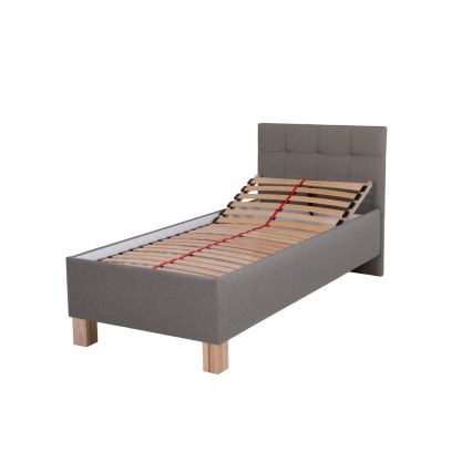 Gestoffeerd bed met matras en opbergruimte MARIA ONE 90x200 cm taupe