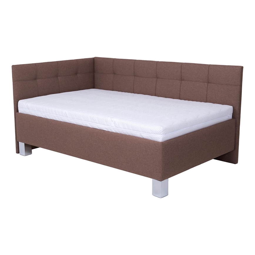 Gestoffeerd bed met matras en opbergruimte MARIA PETITE 120x200 cm bruin
