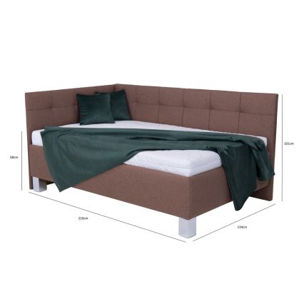 Gestoffeerd bed met matras en opbergruimte MARIA PETITE 120x200 cm bruin