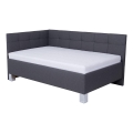 Gestoffeerd bed met matras en opbergruimte MARIA PETITE 120x200 cm grijs
