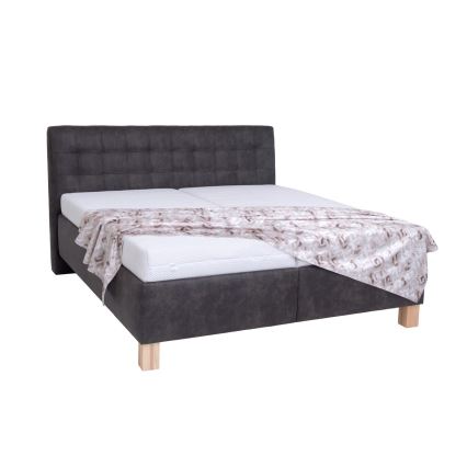 Gestoffeerd bed met matras en opbergruimte VIOLET 160x200 cm donkergrijs