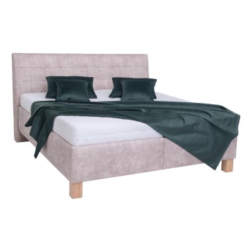 Gestoffeerd bed met matras en opbergruimte VIOLET 180x200 cm beige