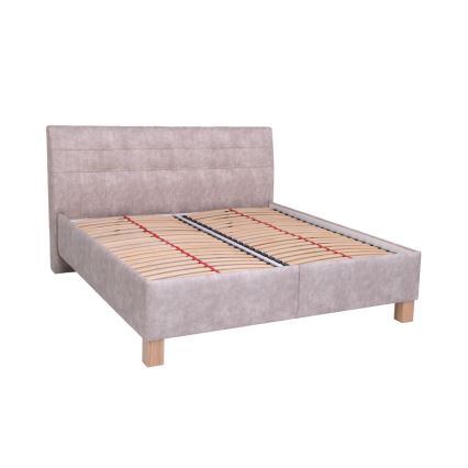 Gestoffeerd bed met matras en opbergruimte VIOLET 180x200 cm beige